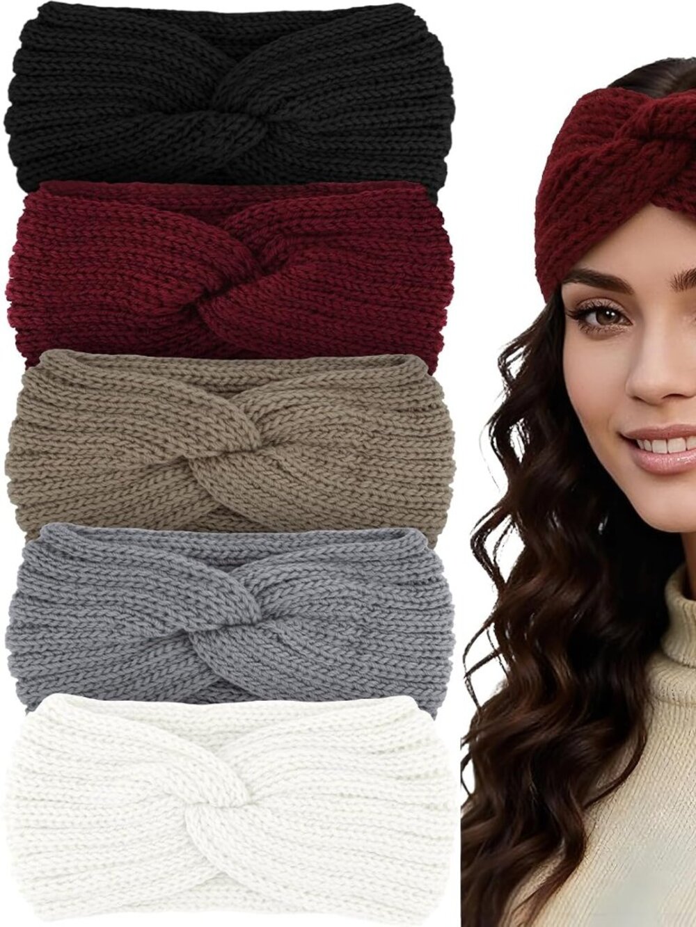 YARIEW Winter Headbands for Women Ear Warmers Wide Headbands for Women